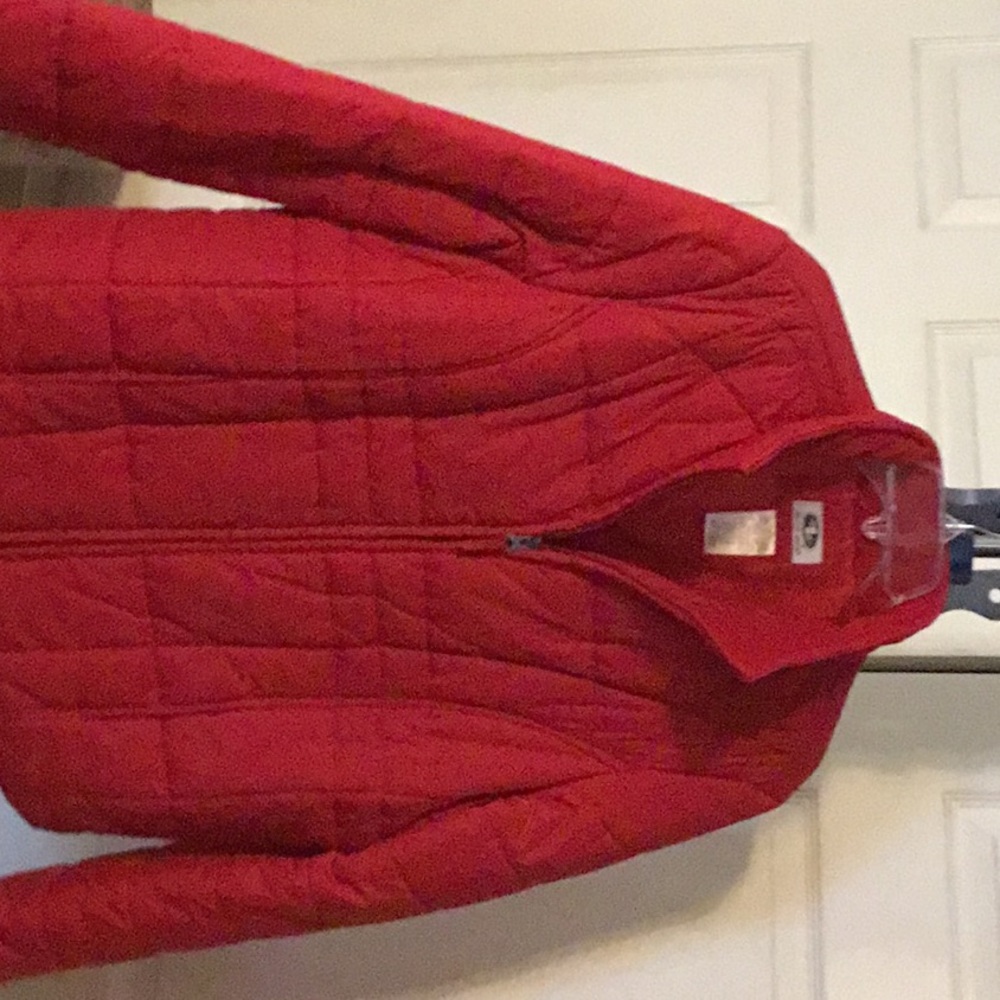Red nylon jacket